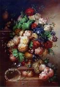 unknow artist, Floral, beautiful classical still life of flowers.062